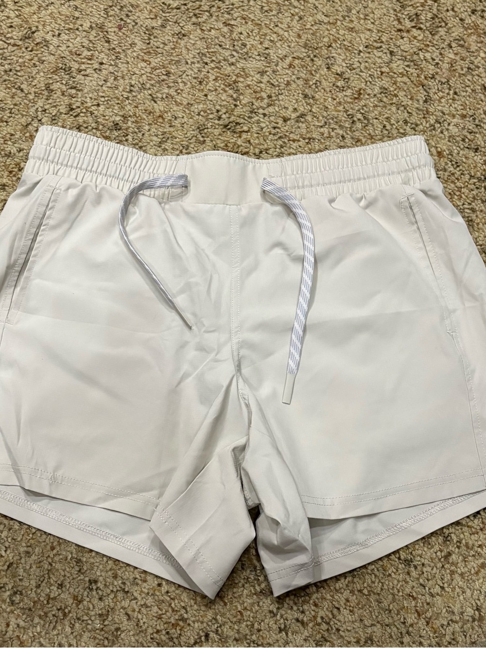 Pacific Trail White Men's Athletic Shorts with Drawstring
